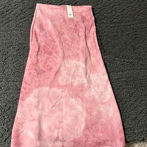 Pink silk skirt